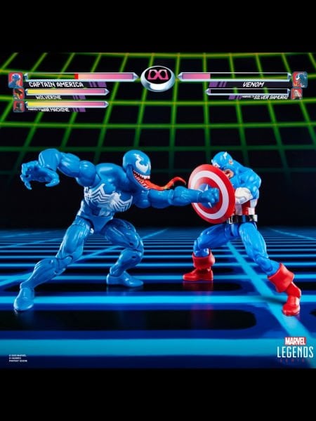 Marvel Legends Gamerverse Captain America vs Venom (Retro Video Game) İkili Aksiyon Figür Seti