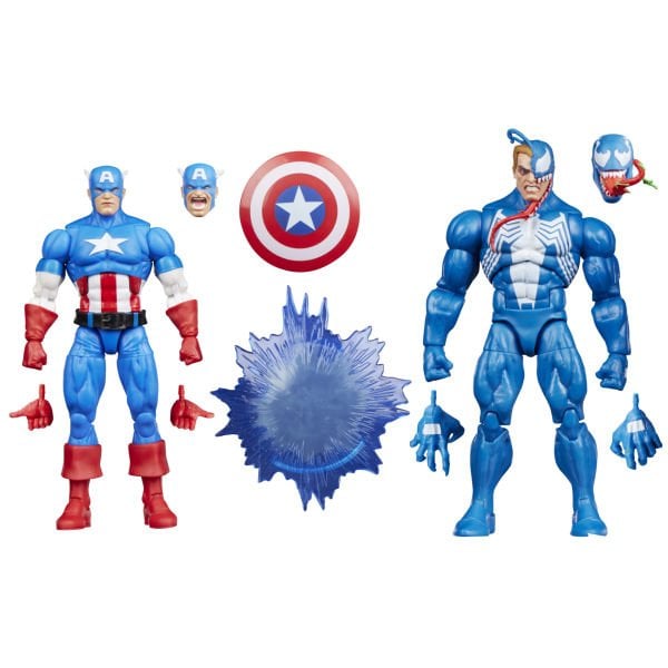 Marvel Legends Gamerverse Captain America vs Venom (Retro Video Game) İkili Aksiyon Figür Seti