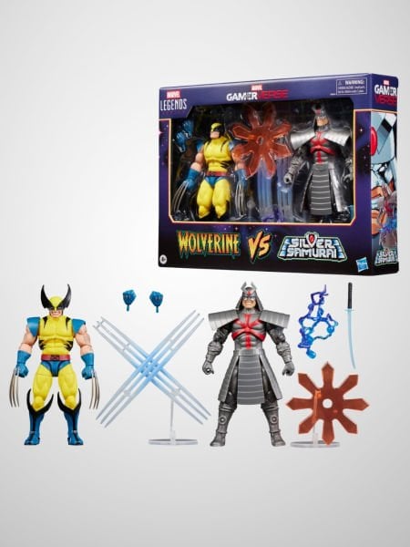 Marvel Legends Gamerverse Wolverine vs Marvel's Silver Samurai (Retro Video Game) İkili Aksiyon Figür Seti