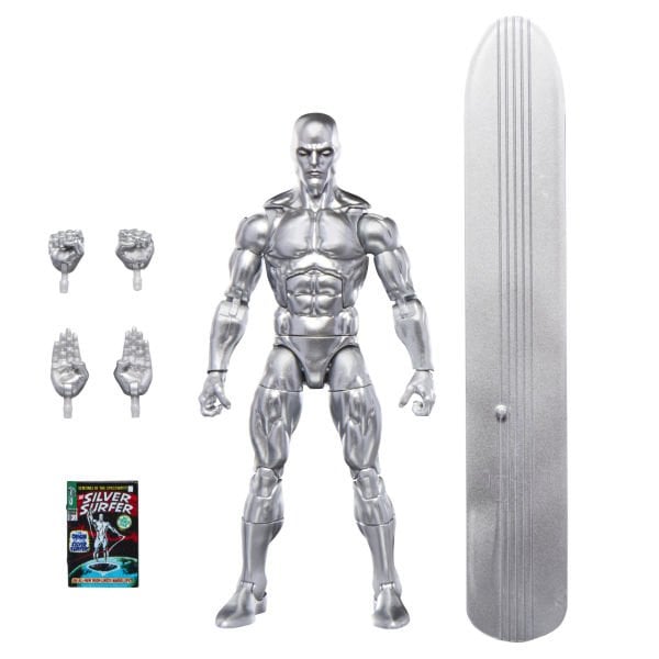 Marvel Legends Silver Surfer (Fantastic Four Comics) Aksiyon Figürü, Çizgi Roman Aksesuarlı