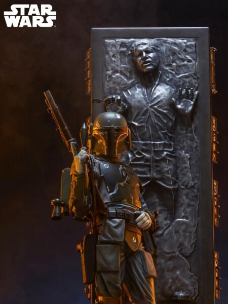 Star Wars: Empire Strikes Back - Boba Fett and Han Solo in Carbonite Premium Format Heykel