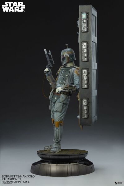 Star Wars: Empire Strikes Back - Boba Fett and Han Solo in Carbonite Premium Format Heykel