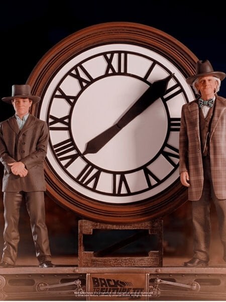 Back to the Future 3 - Marty and Doc at the Clock Deluxe 1:10 Art Scale Heykel
