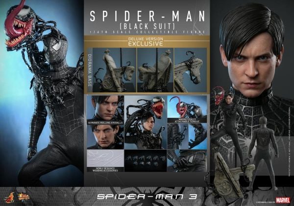 Spider-Man 3 - Spider-Man (Black Suit) Deluxe 1/6 Scale Koleksiyon Figürü