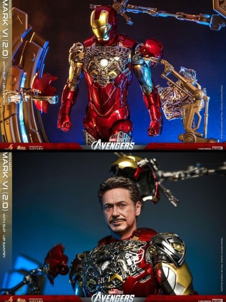 The Avengers - Iron Man Mark VI (2.0) with Suit-Up Gantry 1/6 Scale Diecast Koleksiyon Seti