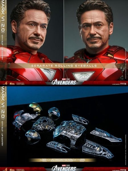 The Avengers - Iron Man Mark VI (2.0) with Suit-Up Gantry 1/6 Scale Diecast Koleksiyon Seti