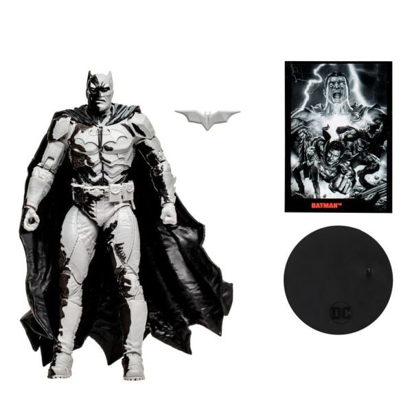 DC Comics: Batman Line Art Variant Action Figure with Black Adam Comic