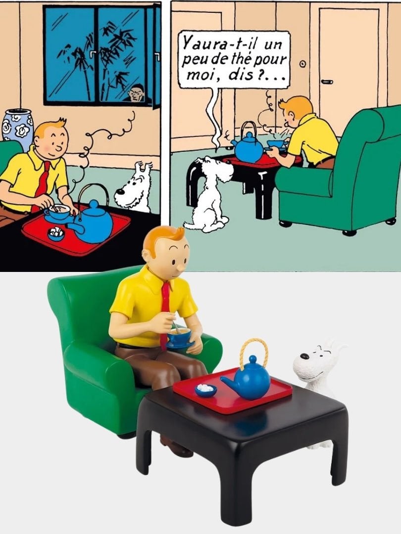 Tintin - Tintin Having Tea (Tintin Prenant le Thé) Resin Heykel