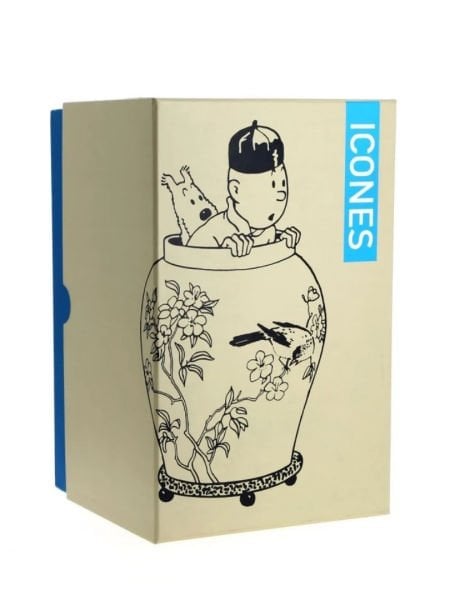 Tintin - Tintin & Milou Blue Lotus Vase (Potiche Lotus bleu) Heykel