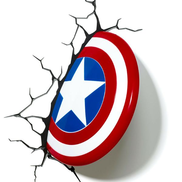Marvel Captain America Kalkan 3D Duvar Lambası