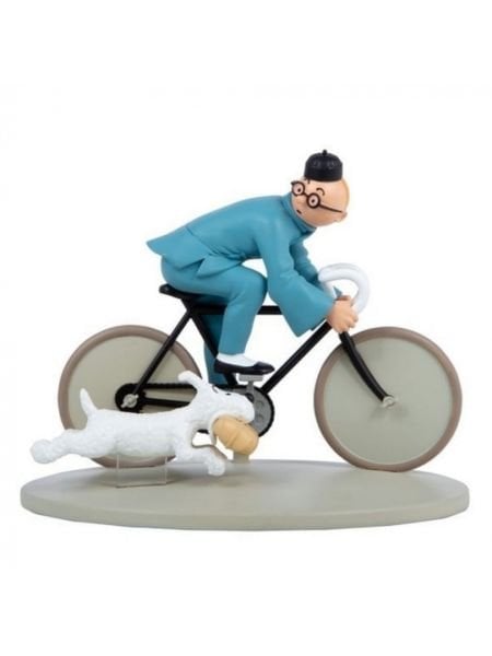 Tintin - Tintin on a Bicycle (Blue Lotus) Colourised Special Edition Heykel