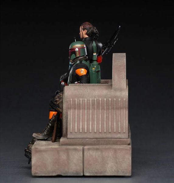 Star Wars: The Mandalorian - Boba Fett and Fennec Shand on Throne Deluxe 1:10 Art Scale Heykel