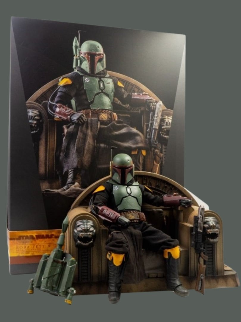 Star Wars: The Mandalorian - Boba Fett (Repaint Armor) and Throne 1/6 Scale Koleksiyon Figür Seti