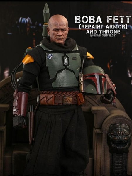 Star Wars: The Mandalorian - Boba Fett (Repaint Armor) and Throne 1/6 Scale Koleksiyon Figür Seti
