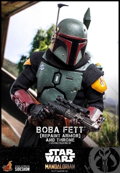 Star Wars: The Mandalorian - Boba Fett (Repaint Armor) and Throne 1/6 Scale Koleksiyon Figür Seti