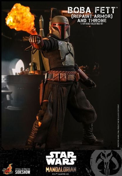 Star Wars: The Mandalorian - Boba Fett (Repaint Armor) and Throne 1/6 Scale Koleksiyon Figür Seti