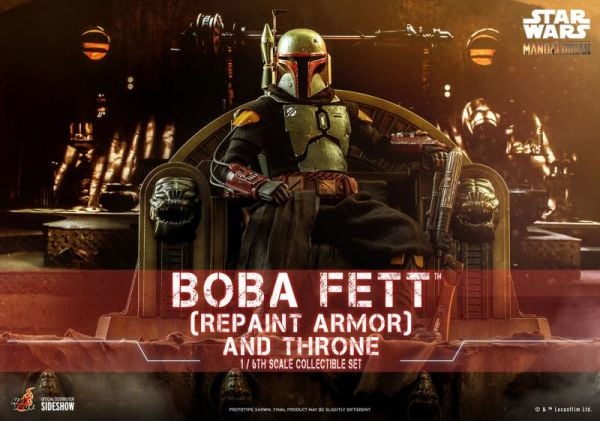 Star Wars: The Mandalorian - Boba Fett (Repaint Armor) and Throne 1/6 Scale Koleksiyon Figür Seti