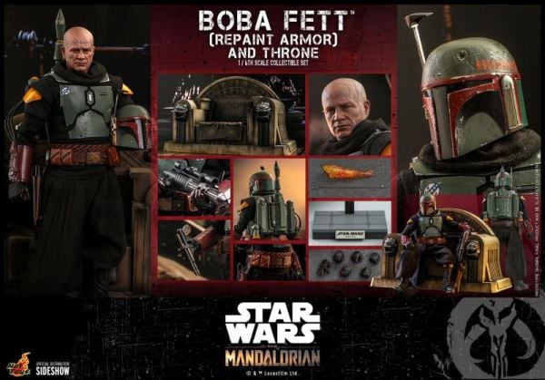 Star Wars: The Mandalorian - Boba Fett (Repaint Armor) and Throne 1/6 Scale Koleksiyon Figür Seti