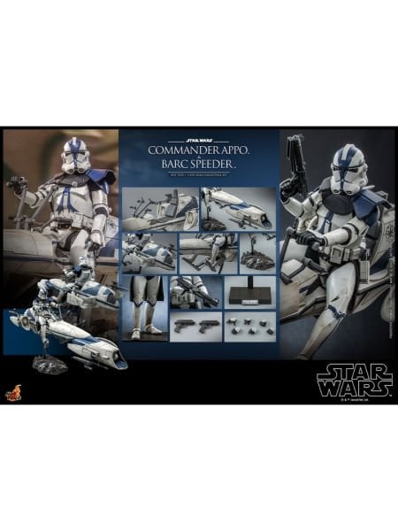 Star Wars: The Clone Wars - Clone Commander Appo with BARC Speeder 1/6 Scale Koleksiyon Figür Seti