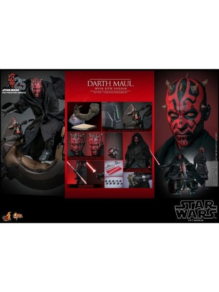 Star Wars: The Phantom Menace - Darth Maul with Sith Speeder V2 1/6 Scale Koleksiyon Figür Seti