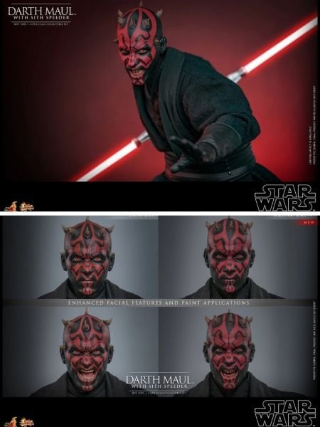 Star Wars: The Phantom Menace - Darth Maul with Sith Speeder V2 1/6 Scale Koleksiyon Figür Seti
