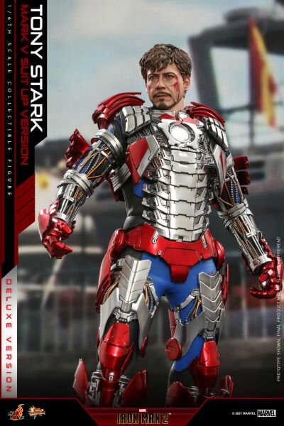 Iron Man 2 - Tony Stark (Mark V Suit Up Ver.) Deluxe 1/6th Scale Collectible Figure