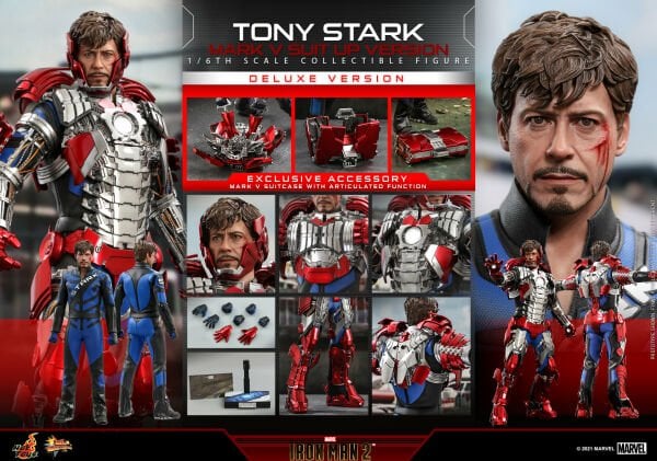 Iron Man 2 - Tony Stark (Mark V Suit Up Ver.) Deluxe 1/6th Scale Collectible Figure