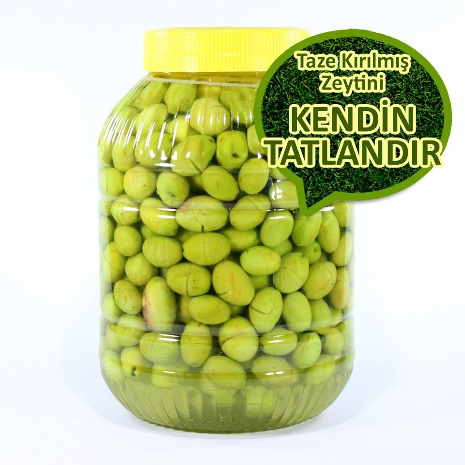 Kendin Tatlandır Ham Yeşil Kırma Zeytin Domat 3 kg