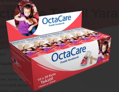 OctaCare Tekstil Yarabandı 19 mm x 72 mm 20 Adet x 30 Kutu