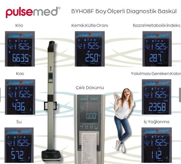 Pulsemed Boy Ölçerli Dijital Diagnostik Baskül BYH08F