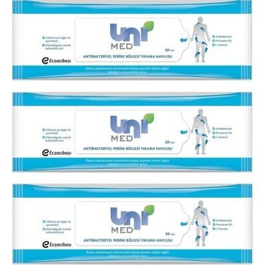 Unimed Antibakteriyel Perine Bölgesi Yıkama Havlusu 50 Li 3 Paket