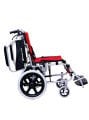 W 206  Refakatçi Frenli Katlanabilir Tekerlekli Sandalye Kırmızı Renkli