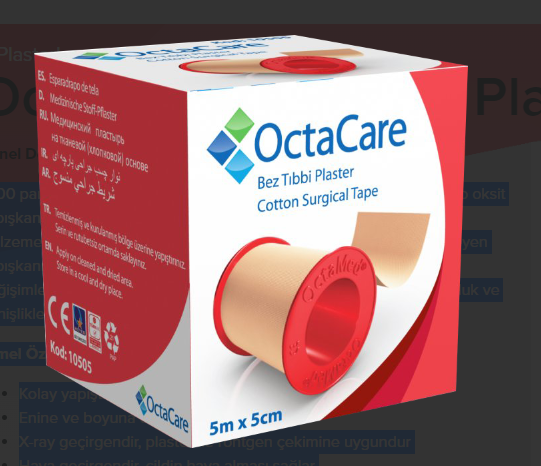 OctaCare Bez Tıbbi Plaster 5 m x 5 cm 1 Adet