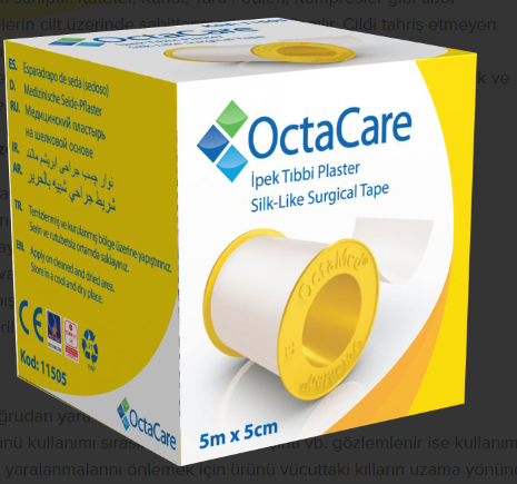 OctaCare İpek Tıbbi Plaster 5 m x 5 cm 1 Adet