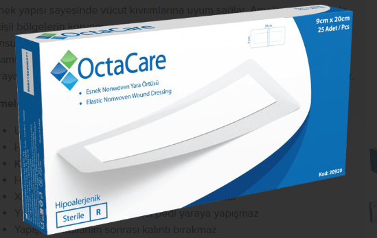 OctaCare Non-Woven Yara Örtüsü 9 cm x 25 cm 25 Adet