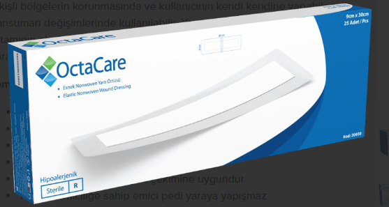 OctaCare Non-Woven Yara Örtüsü 9 cm x 30 cm 25 Adet