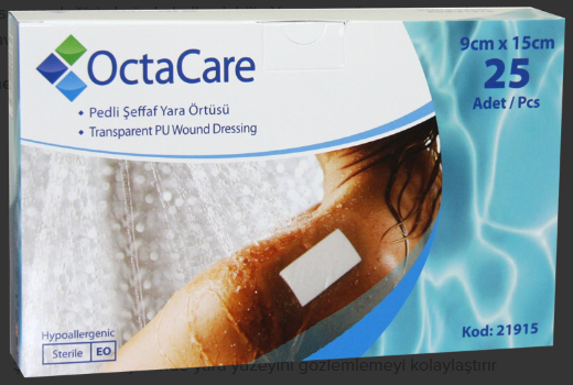 OctaCare Şeffaf Yara Örtüsü 9 cm x 15 cm 25 Adet