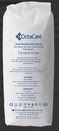 Octacare Emici Kompres 8 Kat Nonsteril 7,5cm x 7,5cm 100 Adet