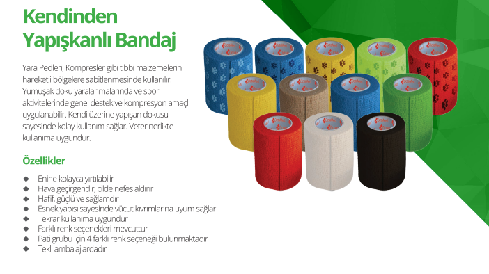 OctaCare Kendinden Yapışkanlı Bandaj Koban Bandaj 10 cm x 4,5 m  Kırmızı Renk 12 Adet