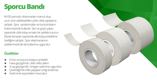 OctaCare Sport Tape Sporcu Bandı 10 m x 2,5 cm 1 Adet
