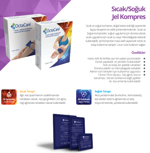 OctaCare Sıcak/Soğuk Jel Kompres Termojel 13 cm x 13 cm
